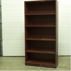 Mahogany 71" 5 Shelf Book Case with Adjustable Shelves